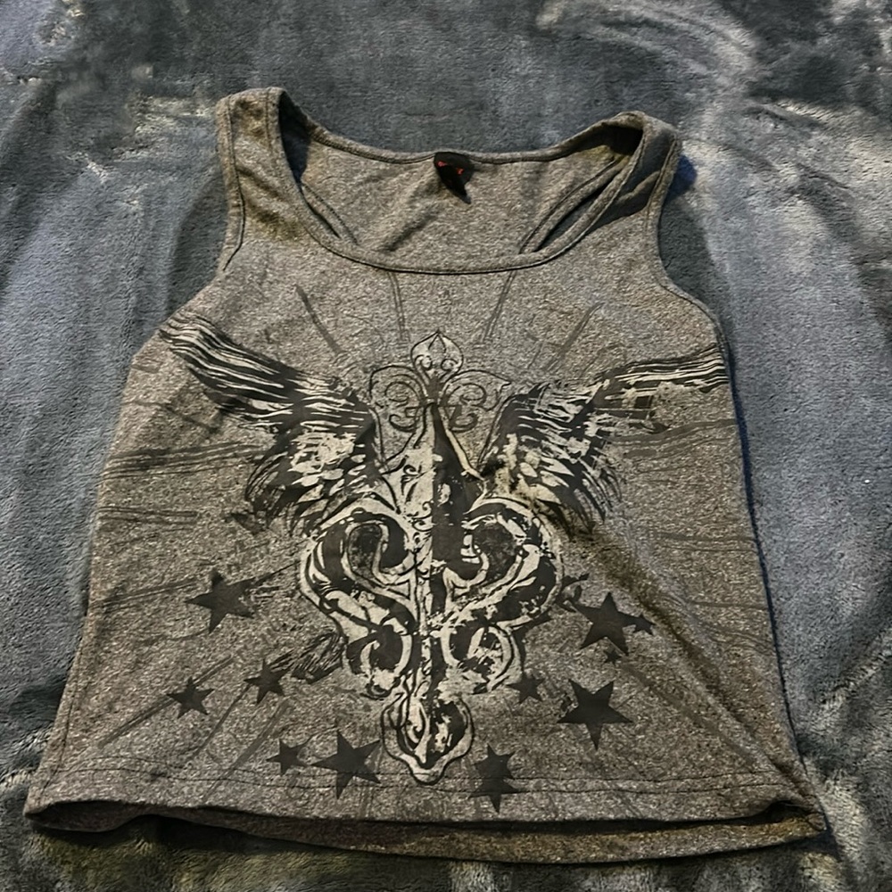 Grey cute crop top